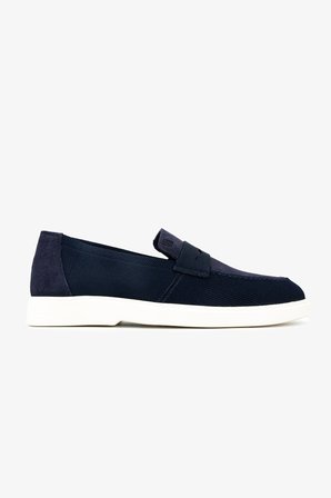 Valmenti Erkek Deri & Tekstil Lacivert Loafer Ayakkabı 1203 206 ERK AYK Y26 LACI SUET/TRK