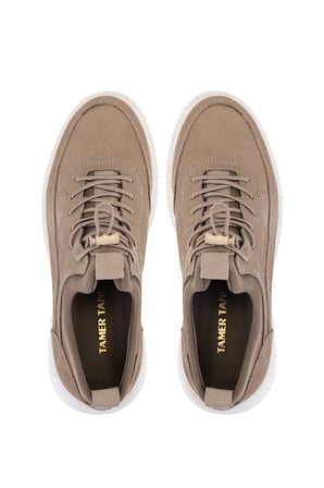 Tamer Tanca Erkek Hakiki Deri Vizon Nubuk Sneakers & Spor Ayakkabı 1204 9169-F412 ERK AYK Y26 VIZON NBK