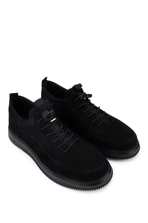 Tamer Tanca Erkek Hakiki Deri Siyah Nubuk Sneakers & Spor Ayakkabı 1204 9169-F412 ERK AYK Y26 SIYAH NBK