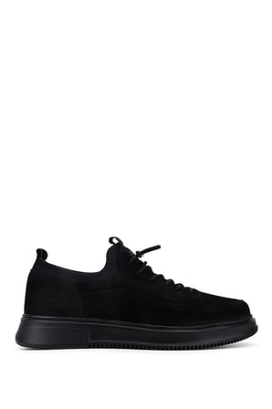 Tamer Tanca Erkek Hakiki Deri Siyah Nubuk Sneakers & Spor Ayakkabı 1204 9169-F412 ERK AYK Y26 SIYAH NBK
