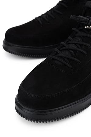 Tamer Tanca Erkek Hakiki Deri Siyah Nubuk Sneakers & Spor Ayakkabı 1204 9169-F412 ERK AYK Y26 SIYAH NBK