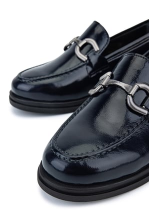 Tamer Tanca Kadın Hakiki Deri Lacivert Loafer Ayakkabı 899 26101 BN AYK SK25-26 LACI RGN