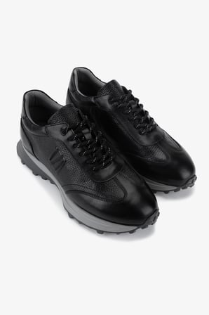 Valmenti Erkek Hakiki Deri Siyah Sneakers & Spor Ayakkabı 383 6400 ERK AYK Y25 SIYAH DR/CARBON