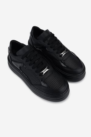Valmenti Kadın Hakiki Deri Siyah Floter Sneakers & Spor Ayakkabı 1116 255-01 BN AYK Y26 SIYAH FLTR