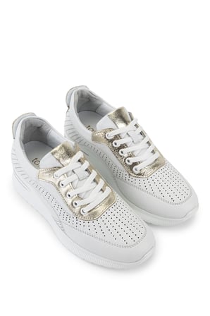 Tamer Tanca Kadın Hakiki Deri Beyaz Sneakers & Spor Ayakkabı 773 26551 BN AYK Y26 BEYAZ/L.GOLD