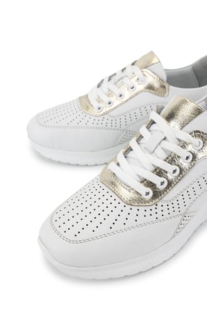 Tamer Tanca Kadın Hakiki Deri Beyaz Sneakers & Spor Ayakkabı 773 26551 BN AYK Y26 BEYAZ/L.GOLD