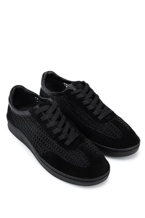 Tamer Tanca Kadın Hakiki Deri Siyah Sneakers & Spor Ayakkabı 1031 7164 BN AYK Y26 SYH SUET/SYH SIM/SYH