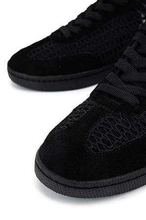 Tamer Tanca Kadın Hakiki Deri Siyah Sneakers & Spor Ayakkabı 1031 7164 BN AYK Y26 SYH SUET/SYH SIM/SYH