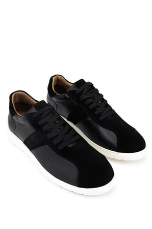 Tamer Tanca Erkek Hakiki Deri Siyah Sneakers & Spor Ayakkabı 1206 2026 ERK AYK Y26 SIYAH DR/SUET