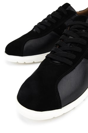 Tamer Tanca Erkek Hakiki Deri Siyah Sneakers & Spor Ayakkabı 1206 2026 ERK AYK Y26 SIYAH DR/SUET