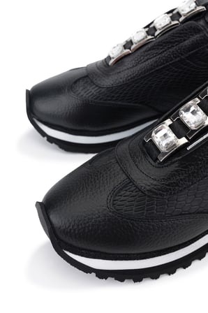 Tamer Tanca Kadın Hakiki Deri Siyah Sneakers & Spor Ayakkabı 1201 4016 BN AYK Y26 SIYAH