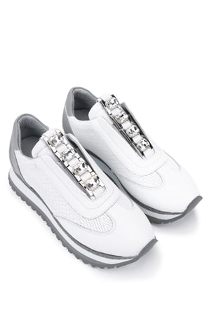Tamer Tanca Kadın Hakiki Deri Beyaz Sneakers & Spor Ayakkabı 1201 4016 BN AYK Y26 BEYAZ