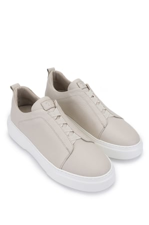 Tamer Tanca Erkek Hakiki Deri Bej Floter Sneakers & Spor Ayakkabı 1163 2526 ERK AYK Y26 BEJ FLTR