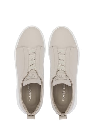 Tamer Tanca Erkek Hakiki Deri Bej Floter Sneakers & Spor Ayakkabı 1163 2526 ERK AYK Y26 BEJ FLTR