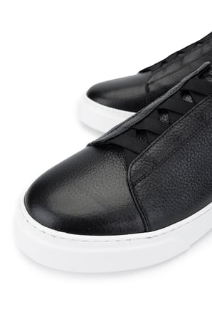 Tamer Tanca Erkek Hakiki Deri Siyah Floter Sneakers & Spor Ayakkabı 1163 2526 ERK AYK Y26 SIYAH FLTR