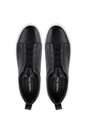Tamer Tanca Erkek Hakiki Deri Siyah Floter Sneakers & Spor Ayakkabı 1163 2526 ERK AYK Y26 SIYAH FLTR