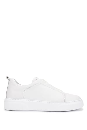 Tamer Tanca Erkek Hakiki Deri Beyaz Sneakers & Spor Ayakkabı 1163 2526 ERK AYK Y26 BEYAZ FLTR