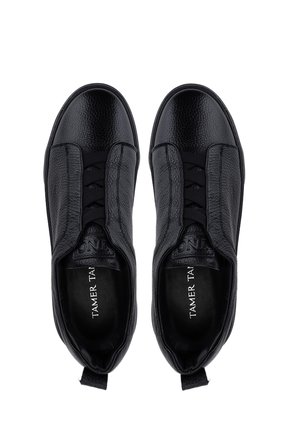 Tamer Tanca Erkek Hakiki Deri Siyah Sneakers & Spor Ayakkabı 1163 2526 ERK AYK Y26 SIYAH FLTR/SYH