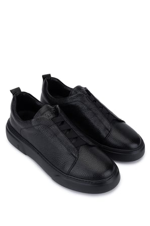 Tamer Tanca Erkek Hakiki Deri Siyah Sneakers & Spor Ayakkabı 1163 2526 ERK AYK Y26 SIYAH FLTR/SYH
