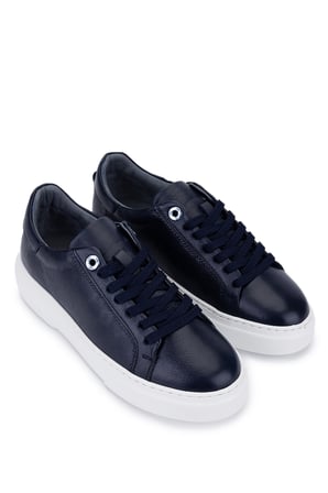 Tamer Tanca Kadın Hakiki Deri Lacivert Sneakers & Spor Ayakkabı 1145 502 BN AYK Y26 LACIVERT