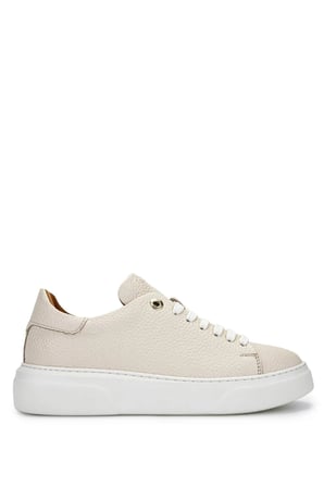 Tamer Tanca Kadın Hakiki Deri Bej Floter Sneakers & Spor Ayakkabı 1145 Z-2501 BN AYK Y26 BEJ FLTR