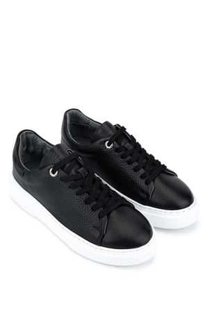 Tamer Tanca Kadın Hakiki Deri Siyah Floter Sneakers & Spor Ayakkabı 1145 Z-2501 BN AYK Y26 SIYAH FLTR