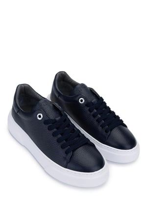 Tamer Tanca Kadın Hakiki Deri Lacivert Sneakers & Spor Ayakkabı 1145 Z-2501 BN AYK Y26 LACI FLTR