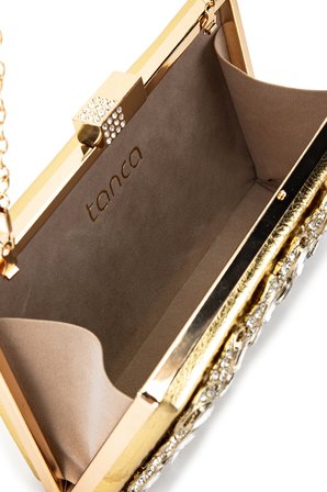 Tamer Tanca Kadın Suni Deri Gold Abiye Çanta 1083 050 BN CNT Y26 ALTIN