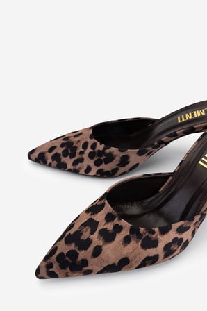 Valmenti Kadın Tekstil Leopar Topuklu Terlik 932 A119 BN TRLK Y26 LEOPAR SATEN