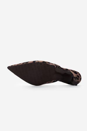 Valmenti Kadın Tekstil Leopar Topuklu Terlik 932 A119 BN TRLK Y26 LEOPAR SATEN
