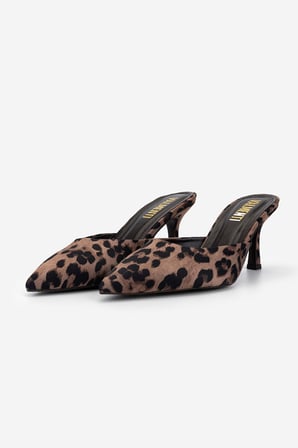 Valmenti Kadın Tekstil Leopar Topuklu Terlik 932 A119 BN TRLK Y26 LEOPAR SATEN