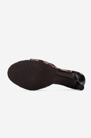 Valmenti Kadın Tekstil Leopar Topuklu Terlik 932 Y278 BN TRLK Y26 LEOPAR SATEN