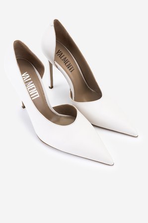 Valmenti Kadın Hakiki Deri Kırık Beyaz Topuklu Ayakkabı 613 28612 BN AYK Y26 OFF WHITE DR