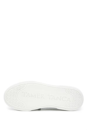Tamer Tanca Erkek Hakiki Deri Beyaz Sneakers & Spor Ayakkabı 1212 2502 ERK AYK Y26 BEYAZ