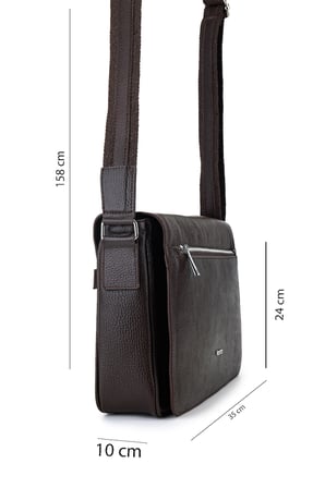 Tamer Tanca Unisex Hakiki Deri Kahverengi Postacı Çanta 1012 2032 CNT Y26 KAHVE