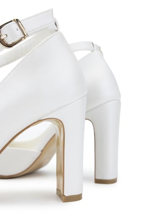 Tamer Tanca Kadın Suni Deri Beyaz Sedef Topuklu & Stiletto Ayakkabı 828 319 BN AYK Y26 BEYAZ SEDEF