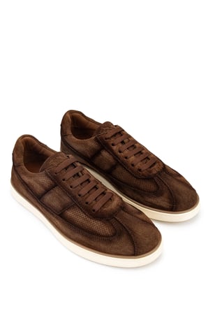 Tamer Tanca Erkek Hakiki Deri Tütün Süet Sneakers & Spor Ayakkabı 1093 3072 ERK AYK Y26 TUTUN SUET