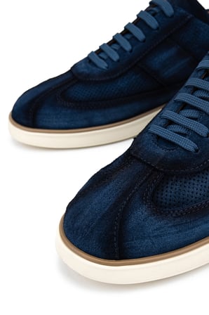 Tamer Tanca Erkek Hakiki Deri Lacivert Süet Sneakers & Spor Ayakkabı 1093 3072 ERK AYK Y26 LACI SUET