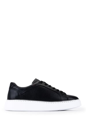 Tamer Tanca Erkek Hakiki Deri Siyah Sneakers & Spor Ayakkabı 1214 111 ERK AYK Y26 SIYAH DR