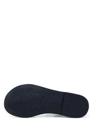 Janet&Janet Kadın Suni Deri Siyah Düz Sandalet 1215 J850 BN SNDLT Y26 BLACK