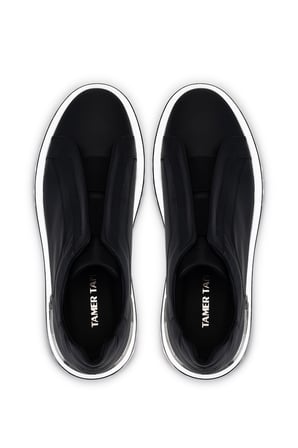 Tamer Tanca Erkek Hakiki Deri Siyah Sneakers & Spor Ayakkabı 698 1261-14 ERK AYK Y26 SIYAH MET