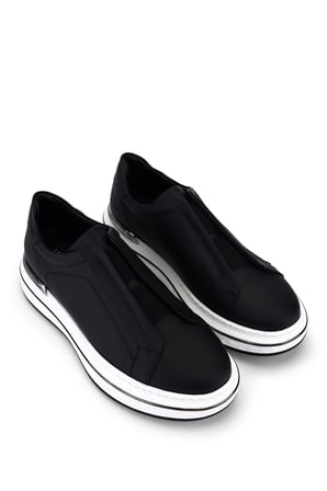 Tamer Tanca Erkek Hakiki Deri Siyah Sneakers & Spor Ayakkabı 698 1261-14 ERK AYK Y26 SIYAH MET