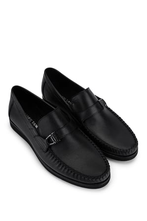 Tamer Tanca Erkek Hakiki Deri Siyah Loafer Ayakkabı 708 1502 ERK AYK Y26 SIYAH