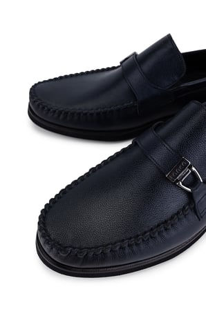 Tamer Tanca Erkek Hakiki Deri Lacivert Loafer Ayakkabı 708 1502 ERK AYK Y26 LACIVERT