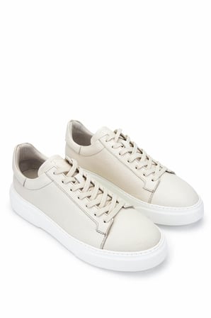 Tamer Tanca Erkek Hakiki Deri Bej Floter Sneakers & Spor Ayakkabı 1212 2501 ERK AYK Y26 BEJ FLTR