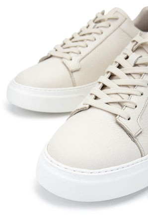Tamer Tanca Erkek Hakiki Deri Bej Floter Sneakers & Spor Ayakkabı 1212 2501 ERK AYK Y26 BEJ FLTR
