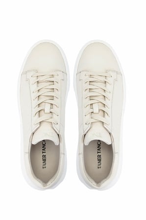Tamer Tanca Erkek Hakiki Deri Bej Floter Sneakers & Spor Ayakkabı 1212 2501 ERK AYK Y26 BEJ FLTR