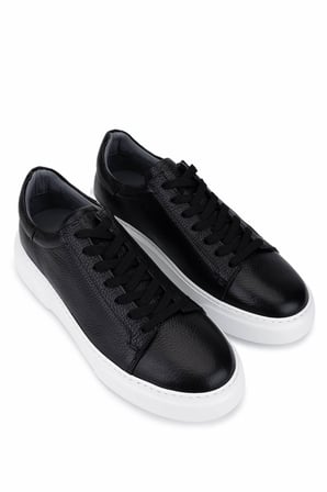 Tamer Tanca Erkek Hakiki Deri Siyah Floter Sneakers & Spor Ayakkabı 1212 2501 ERK AYK Y26 SIYAH FLTR