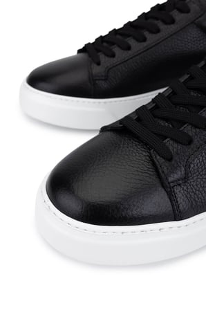 Tamer Tanca Erkek Hakiki Deri Siyah Floter Sneakers & Spor Ayakkabı 1212 2501 ERK AYK Y26 SIYAH FLTR