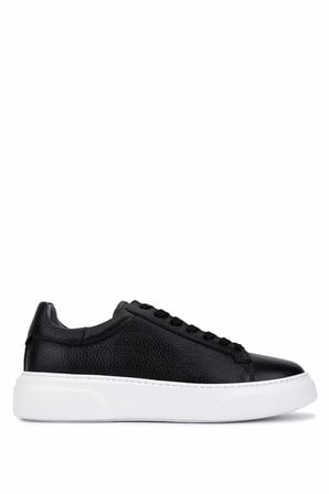 Tamer Tanca Erkek Hakiki Deri Siyah Floter Sneakers & Spor Ayakkabı 1212 2501 ERK AYK Y26 SIYAH FLTR